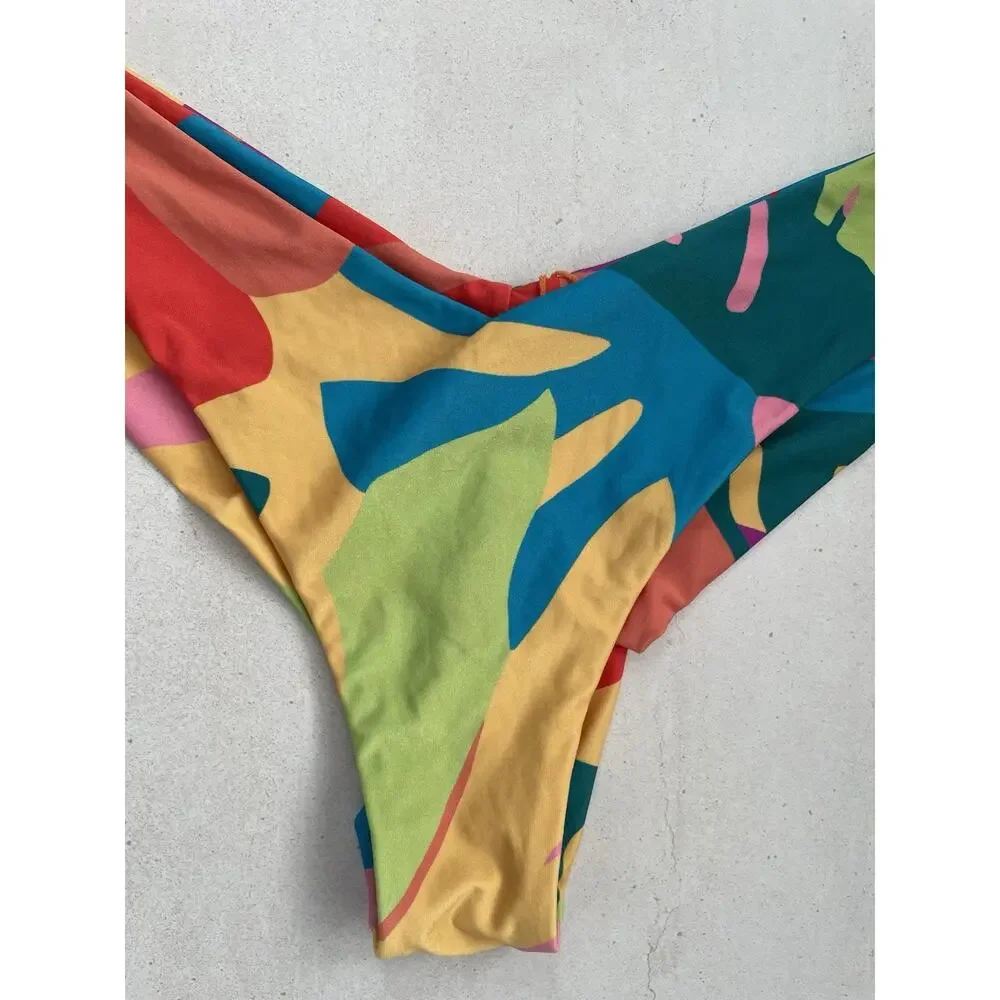 L Space Swim Bikini Bottom Cheeky Print Swimwear Beach Summer